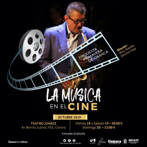 Invita Seculta a disfrutar este fin de semana de los conciertos  “La música en el cine”