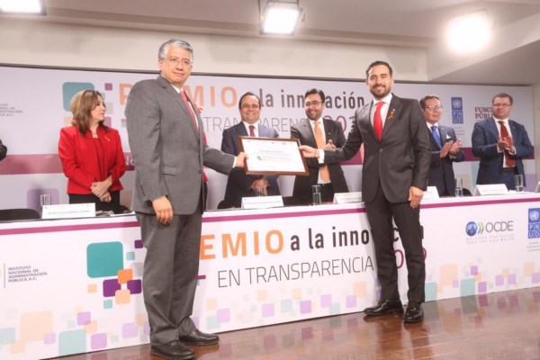 Recibe Gobierno de Oaxaca 2º Lugar Nacional del Premio a la Innovación en Transparencia 2019