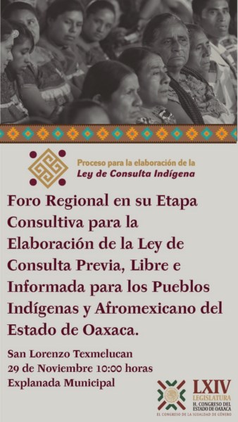 Tendrá Sierra Sur Foro Consultivo sobre Ley de Consulta Indígena