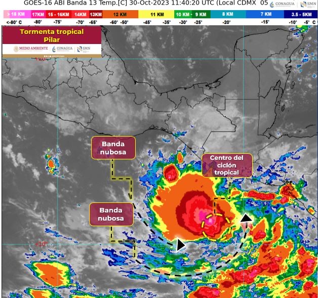 Protección Civil mantiene monitoreo ante fortalecimiento de tormenta tropical Pilar