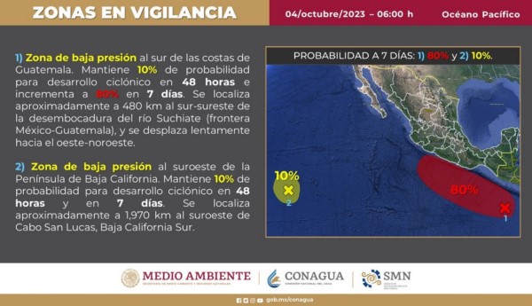 Alertan por posible desarrollo ciclónico; provocará  lluvias desde Salina Cruz hasta Pinotepa Nacional