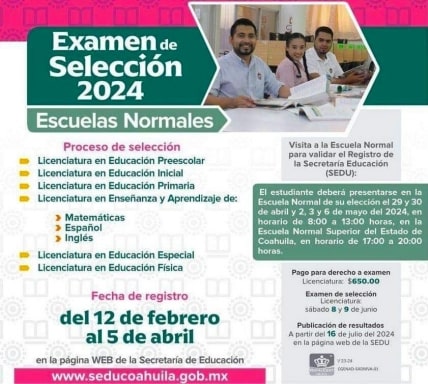 Este viernes cierra pre-registro para seleccionar a aspirantes a ingresar a Escuelas Normales de Coahuila