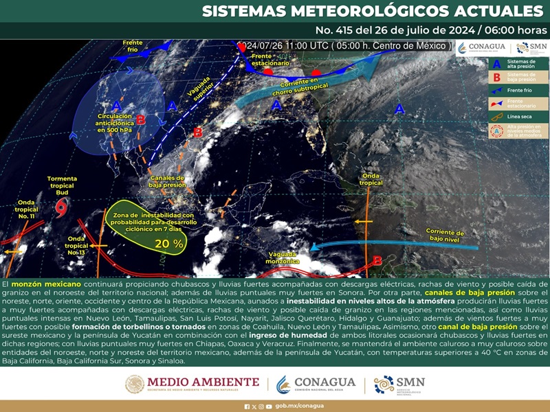 Se prevén lluvias y chubascos aislados para este viernes en Oaxaca