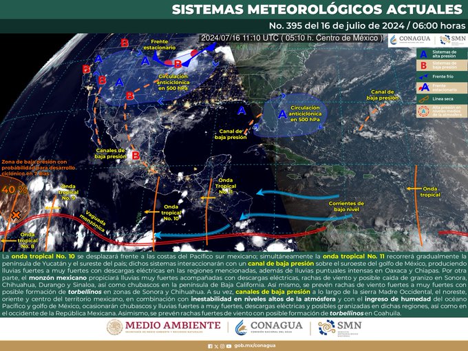 Se prevén lluvias de intensidad variable durante la tarde-noche de este martes para Oaxaca