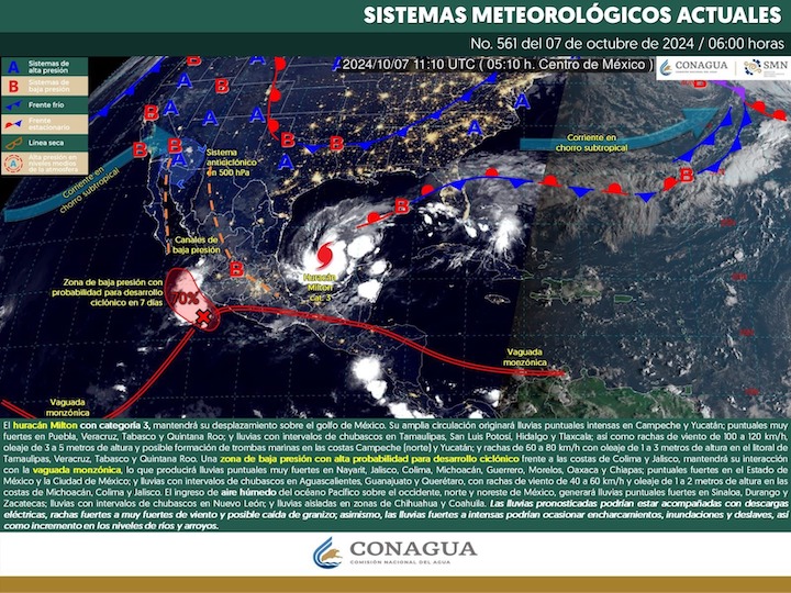 Continuarán las lluvias de intensidad variable en territorio oaxaqueño para este lunes