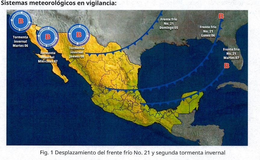 Emite Coordinación Estatal de Protección Civil aviso especial por Segunda Tormenta Invernal de la temporada