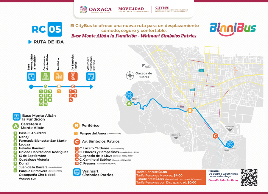 Consolida Gobierno de Oaxaca sistema de transporte urbano con BinniBus, movilidad para el bienestar
