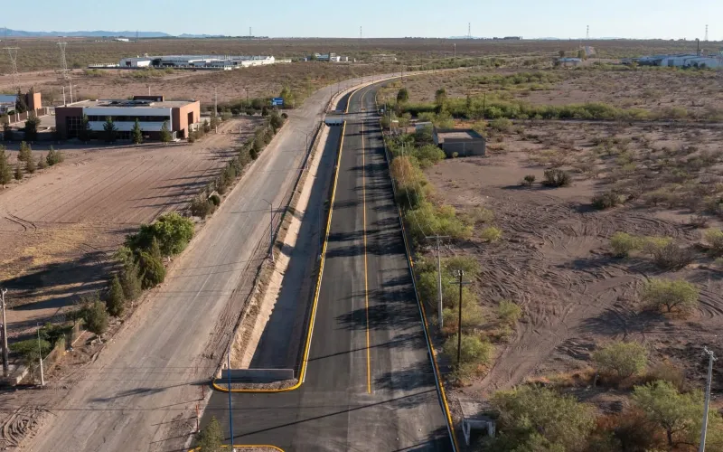 Concluye Estado reconstrucción de acceso principal al Parque Industrial en Delicias