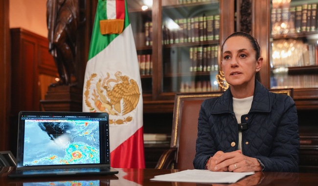 Por categoría 3 del Huracán Erick, Presidenta Claudia Sheinbaum emite recomendaciones a los habitantes de las costas de Guerrero y Oaxaca