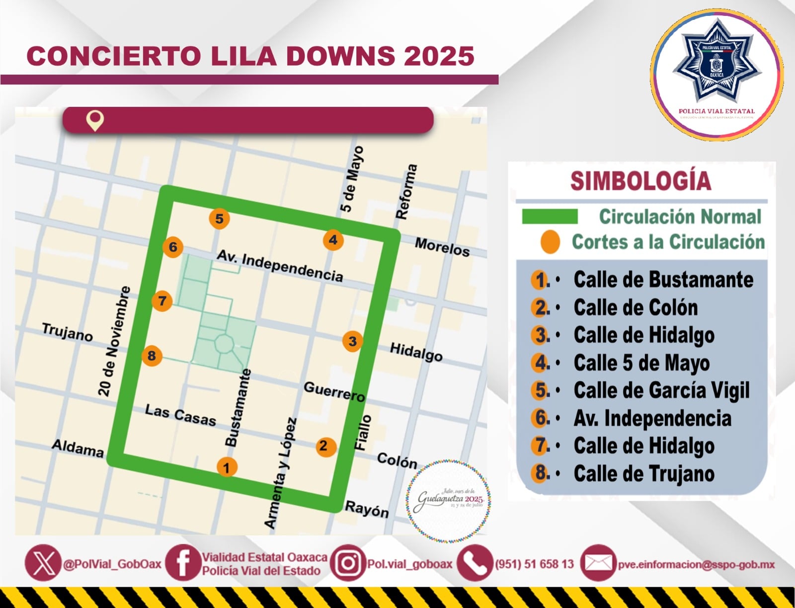 Desplegará Policía Vial Estatal dispositivo de seguridad por presentación de Lila Downs en la Alameda de León