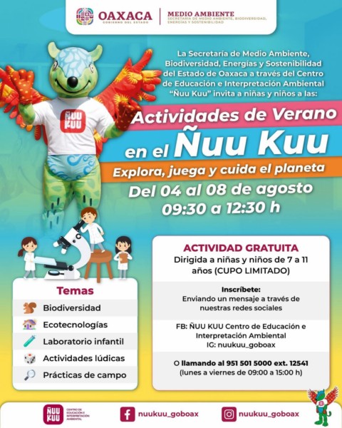 Invitan a la niñez a las Actividades de Verano en el Centro de Educación e Interpretación Ambiental