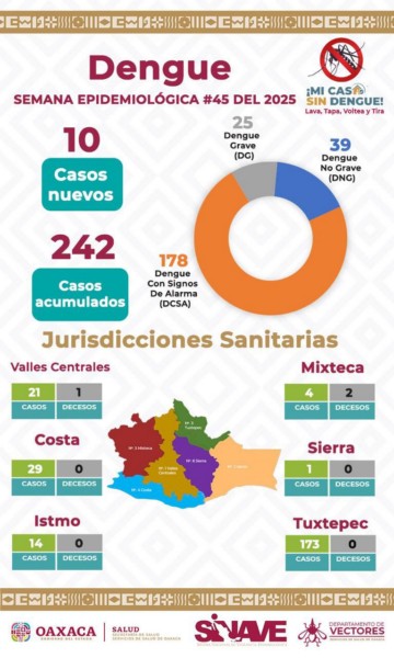 Confirma SSO 10 nuevos casos de dengue; insta a la población a no automedicarse