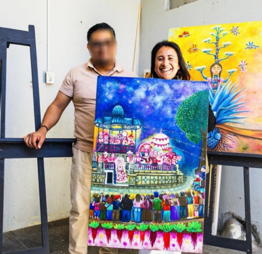 Artista plástico del Centro Penitenciario Etla: autor de la imagen oficial de la Noche de Rábanos 2025: SSPC