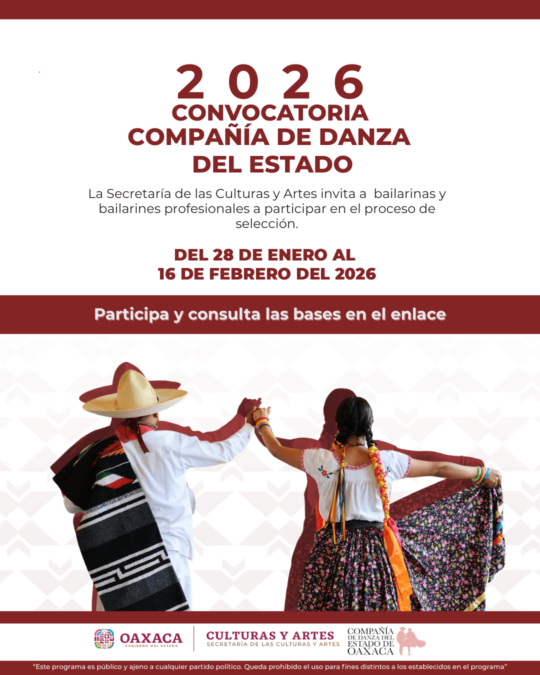 Convoca Seculta a juventudes para integrar Compañía de Danza del Estado 2026