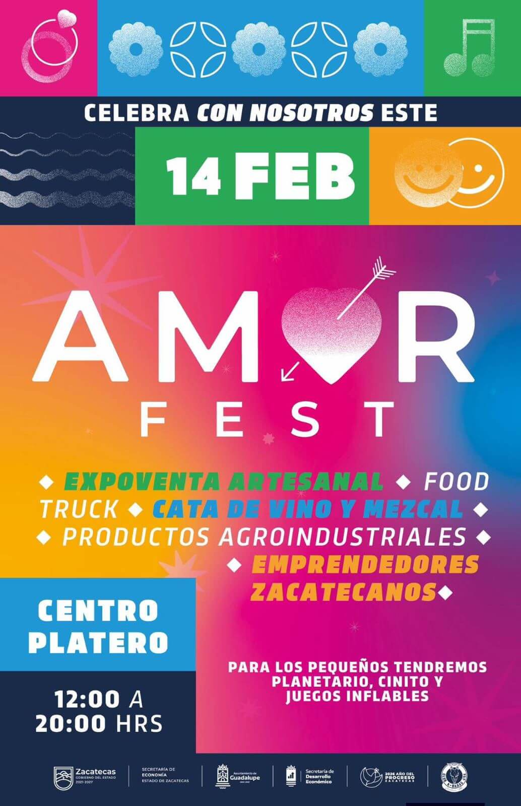 Invita Gobierno de Zacatecas a celebrar el 14 de febrero en Amor Fest