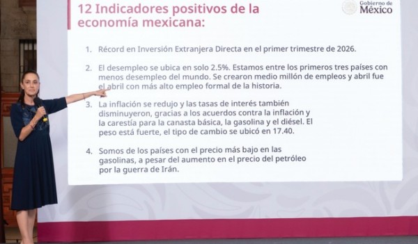 Presidenta Claudia Sheinbaum destaca 12 indicadores que muestran la fortaleza de la economía mexicana