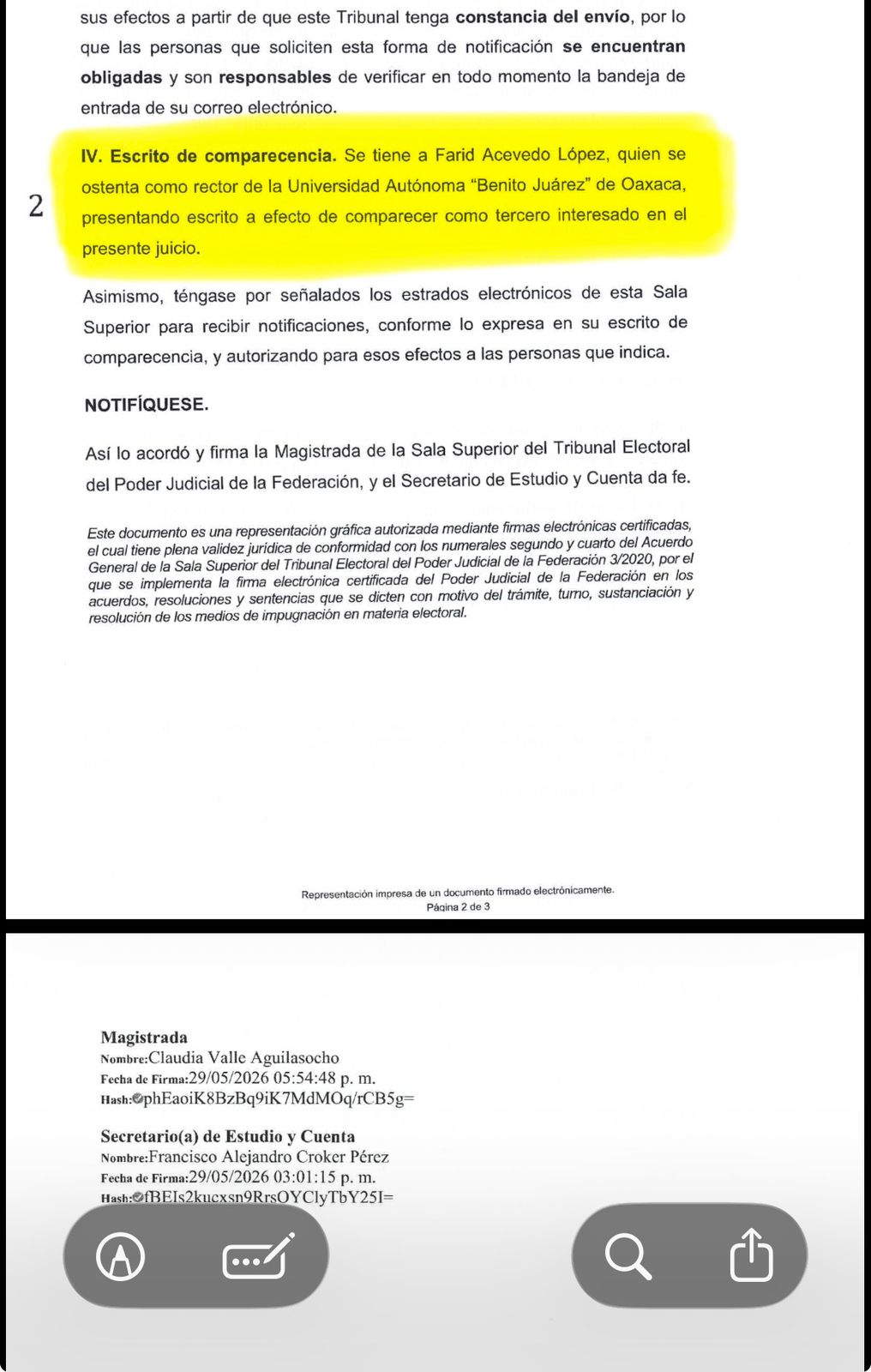 Los documentos de la Sala Superior del Tribunal Electoral del Poder Judicial de la Federación (TEPJF).