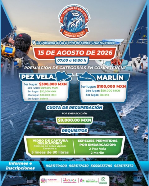 Invita Sectur Oaxaca a disfrutar la 7ª Saboreada de Mezcal 2026 y el 14º Torneo de Pez Vela