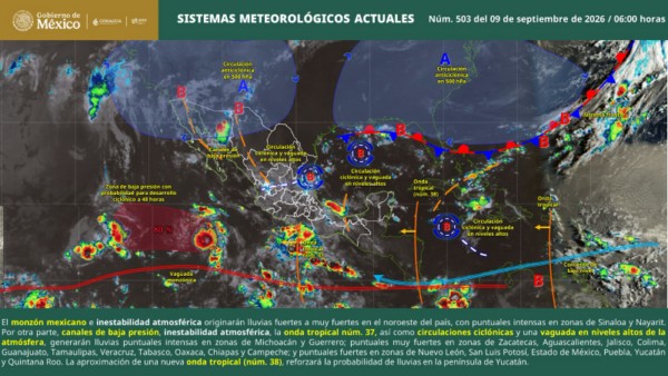 Prevén lluvias localmente intensas y rachas de viento en Oaxaca