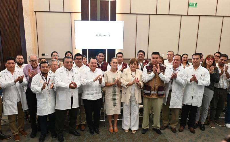 El O’Horán y dos hospitales más ya son IMSS-Bienestar; otros cinco se suman en enero: Sheinbaum y Díaz Mena revisan el avance en Yucatán