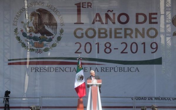 López Obrador en mensaje por primer año de gobierno.