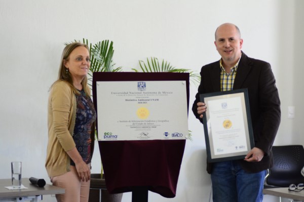 por segunda ocasión, la certificación EcoPuma, distintivo otorgado por la Universidad Nacional Autónoma de México UNAM
