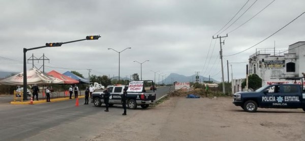 Filtro Sanitario en la salida sur de Guamúchil, sobre la Carretera Internacional México 15.