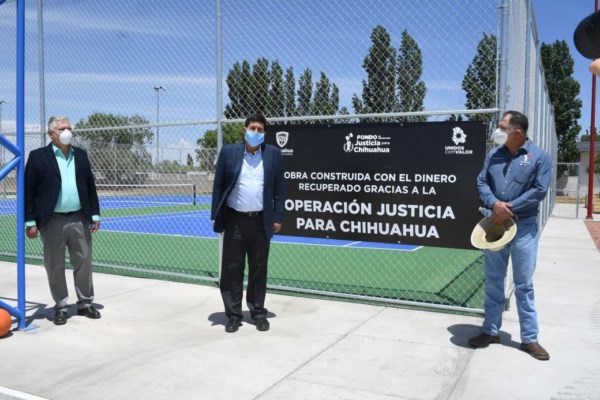 con una inversión de 3 millones 200 mil pesos, 50% procedentes del Fondo de reparación Justicia para Chihuahua.