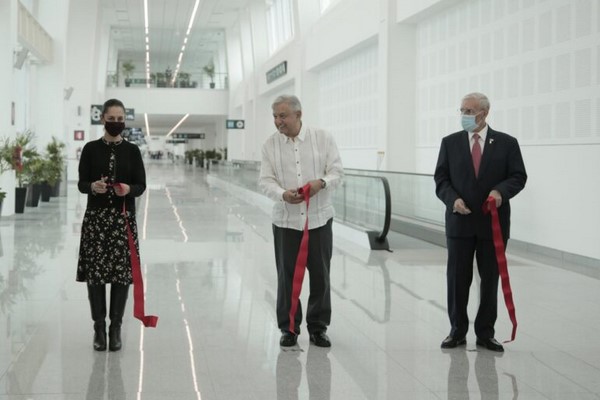 la extensión de la terminal 2 del Aeropuerto Internacional de la Ciudad de México (AICM), que facilitará la movilidad a las y los usuarios.