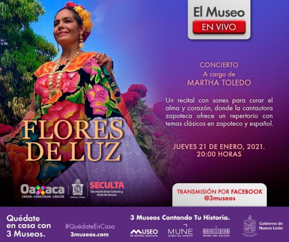 Se presentará este jueves 21 el concierto virtual “Flores de Luz”, por la cantante oaxaqueña Martha Toledo ante el público nuevolense