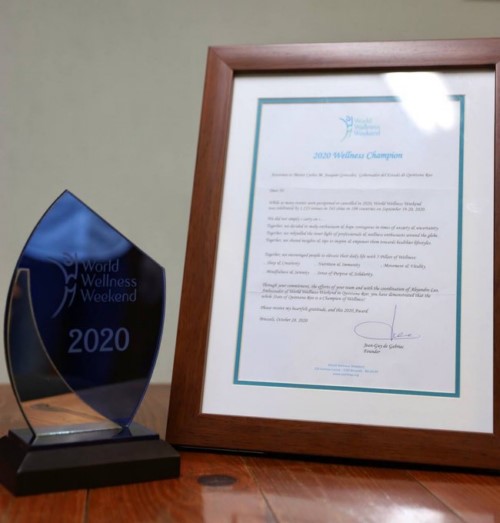 *Quintana Roo recibió el reconocimiento Wellness Champion 2020