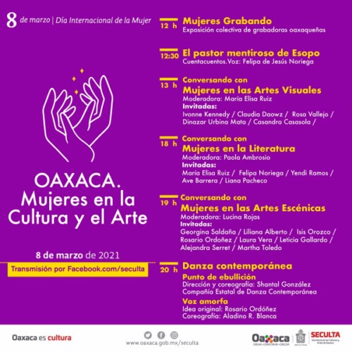 La titular de la dependencia, Karla Villacaña Quevedo, destacó la amplia participación de las mujeres en el arte y la cultura de Oaxaca,