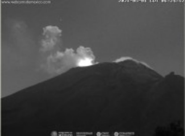 volcán Popocatépetl se identificaron 72 exhalaciones y 417 minutos de tremor de baja amplitud,