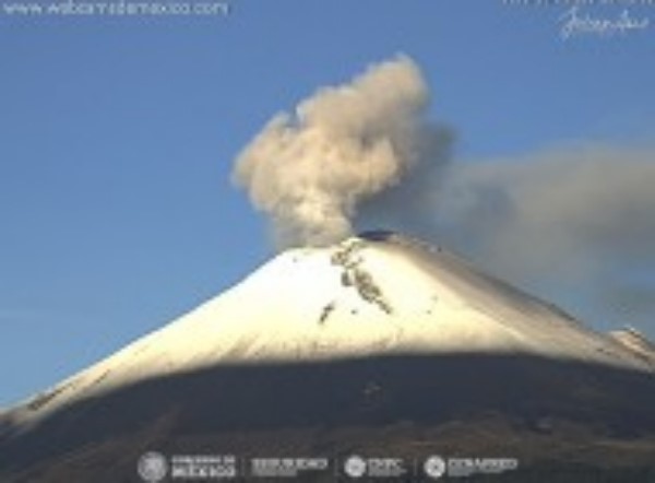 El Semáforo de Alerta Volcánica del Popocatépetl se encuentra en AMARILLO FASE 2.