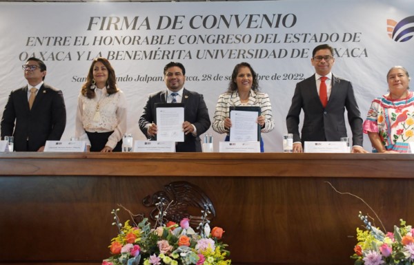 colaboración entre el Poder Legislativo y la Benemérita Universidad de Oaxaca (BUO).