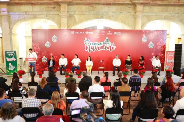 mediante la Secretaría de las Culturas y Artes de Oaxaca dio inicio al Festival Navideño 2022.