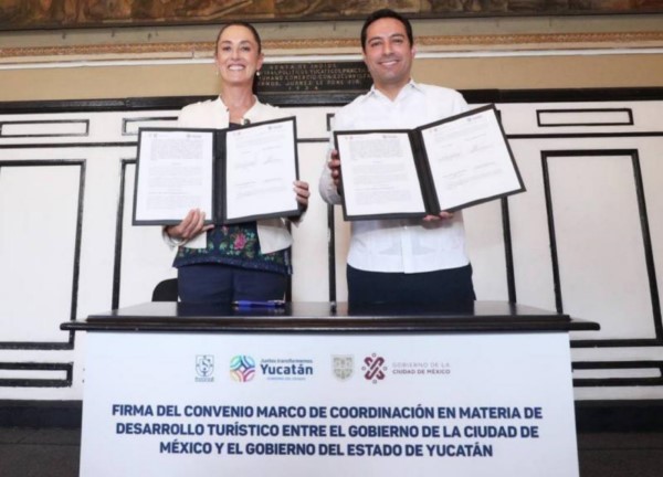 firmaron el Convenio de Colaboración de Desarrollo Turístico entre Yucatán y la capital del país, para impulsar la promoción