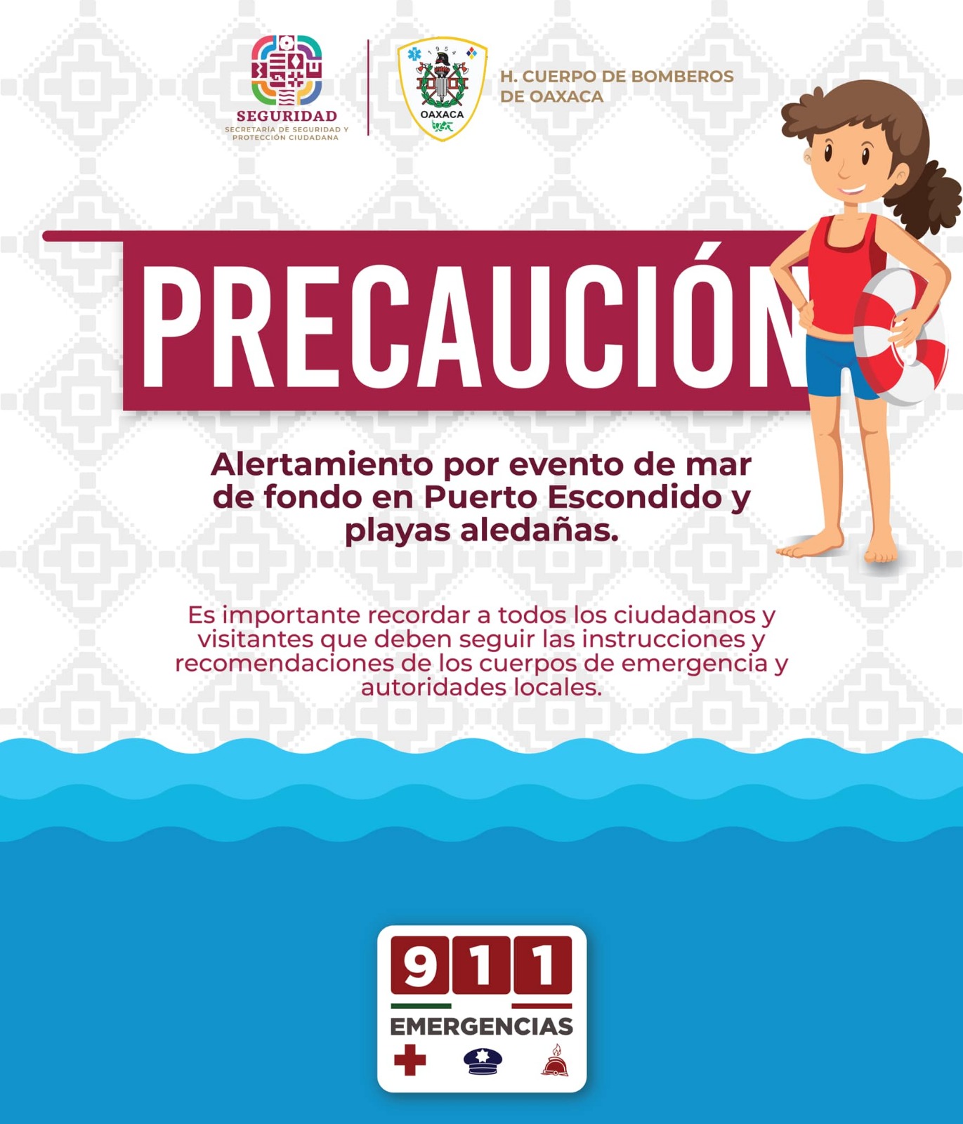 se recomienda no nadar en las playas por oleaje intenso 