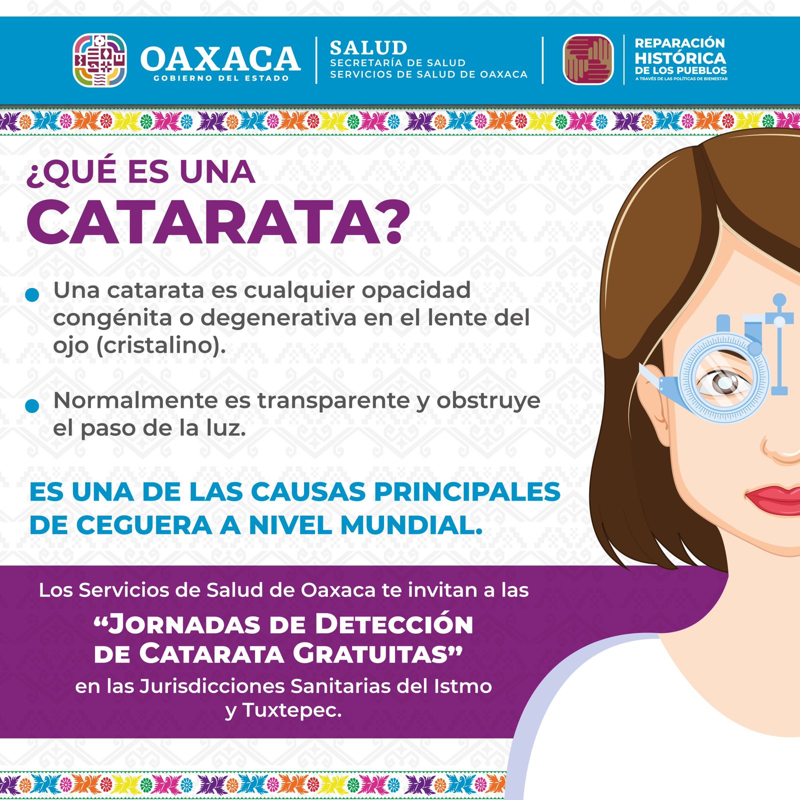 ·         La catarata representa la principal causa de ceguera en el mundo,