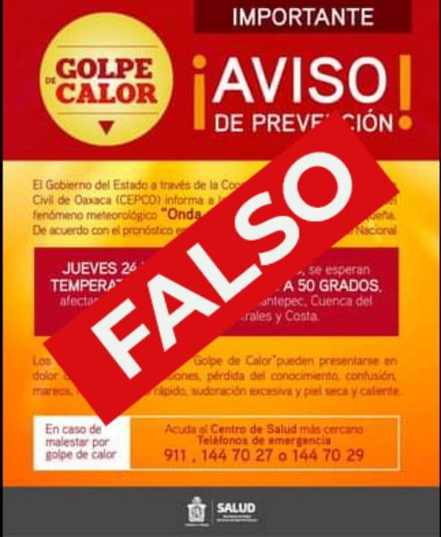     La publicación difundida en redes sociales corresponde al año 2018