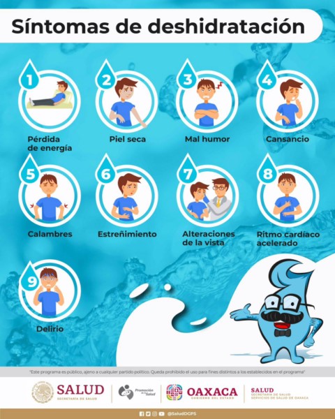 ·         Vital consumir agua pura durante todo el día para mantenerse hidratados