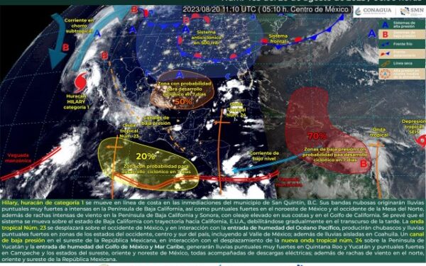 podrá ocasionar nublados, lluvias y tormentas aisladas.