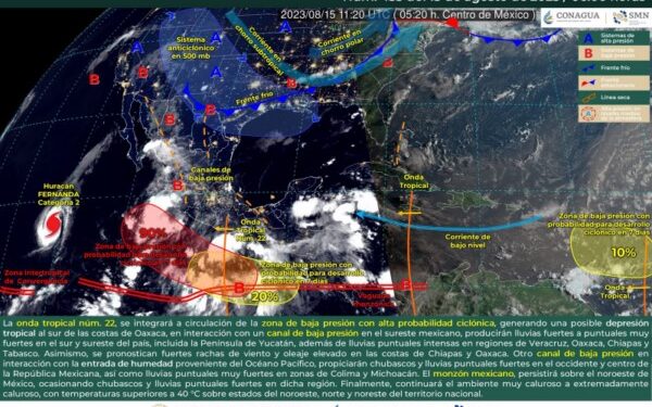 Durante las próximas 48 horas se prevén fuertes lluvias en todo el estado