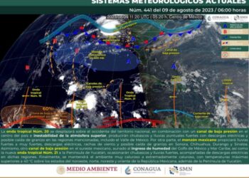 Salida de la onda tropical número 20 dejará lluvias y algunas tormentas en la entidad
