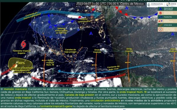 Se espera reducción de lluvias para todo el estado durante la tarde de este lunes