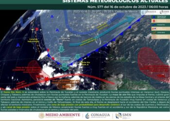 Frente frío número 6 generará lluvias fuertes en Sierra Sur, Cuenca, Costa e Istmo