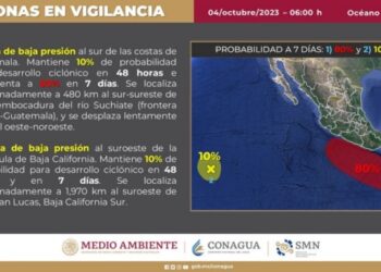 hay 80 por ciento de probabilidad de desarrollo ciclónico