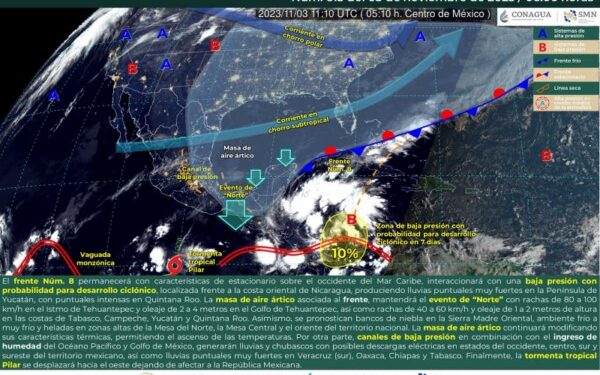       Se presentarán bajas temperaturas y lluvias aisladas en el resto de las regiones