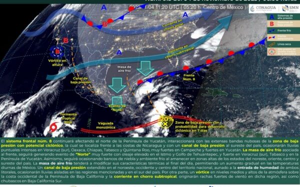 montaña de la Mixteca, Sierra de Juárez y Sierra Sur, donde no se descartan heladas en zonas de mayor elevación y nieblas muy densas.