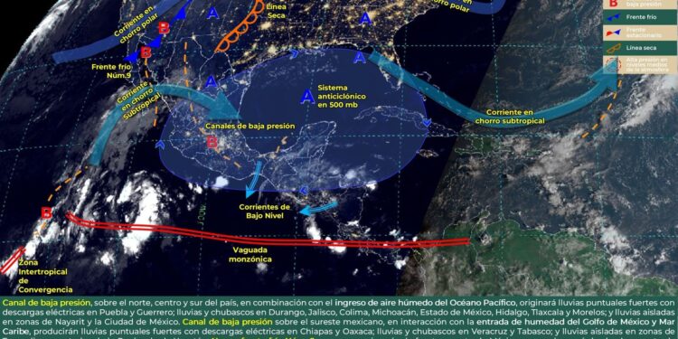 el resto del estado se esperan lluvias ligeras con intervalos de chubascos.